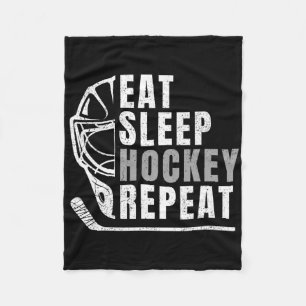 Eat Sleep Hockey Repeat (1) Fleece Blanket