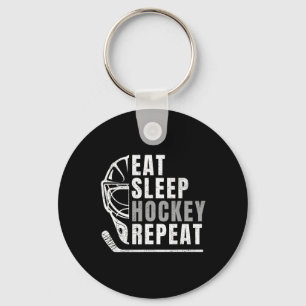 Eat Sleep Hockey Repeat (1)  Key Ring