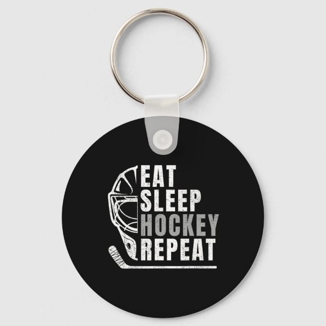 Eat Sleep Hockey Repeat (1)  Key Ring (Front)