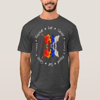 Eat Sleep Hockey Repeat Artful Colourful Hockey Te T-Shirt