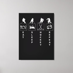 Eat Sleep Hockey Repeat Canvas Print