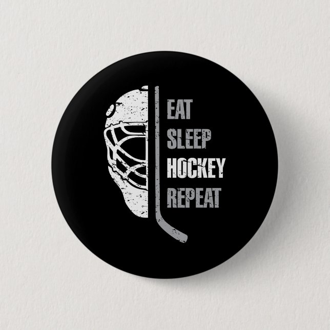 Eat Sleep Hockey Repeat Christmas For Kids Teen Ad 6 Cm Round Badge (Front)