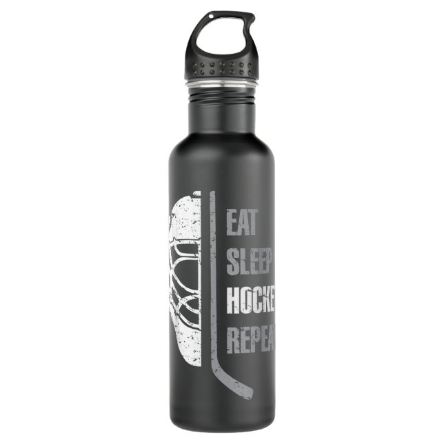 Eat Sleep Hockey Repeat Christmas For Kids Teen Ad 710 Ml Water Bottle (Front)