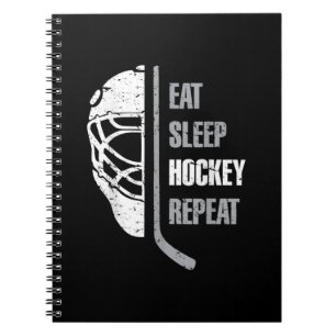 Eat Sleep Hockey Repeat Christmas For Kids Teen Ad Notebook
