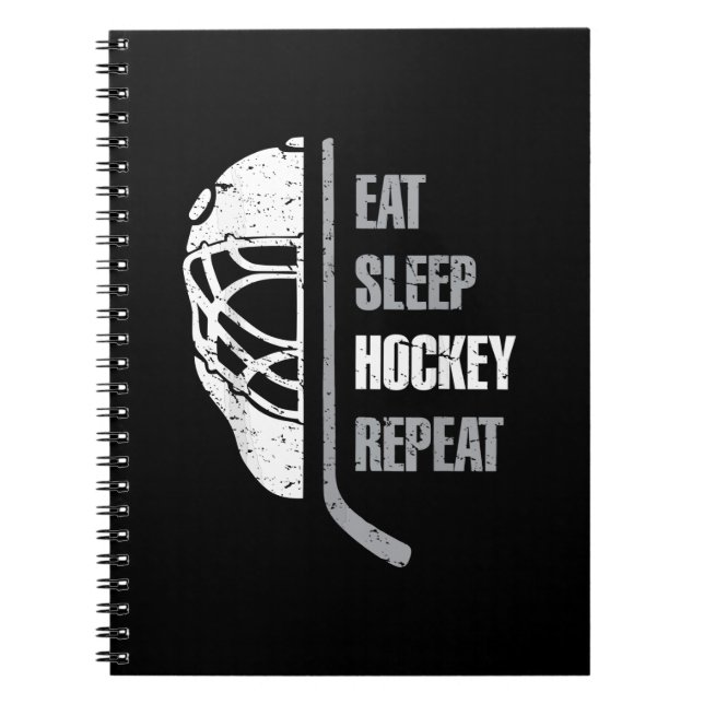 Eat Sleep Hockey Repeat Christmas For Kids Teen Ad Notebook (Front)