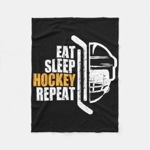 Eat Sleep Hockey Repeat Christmas For Teen Adult H Fleece Blanket