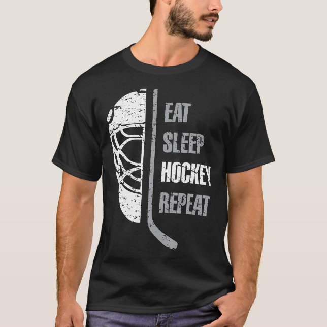 Eat Sleep Hockey Repeat Christmas For Teen Adult H T-Shirt (Front)