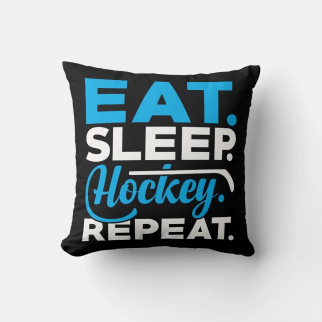 Eat Sleep Hockey Repeat Cushion (Front)
