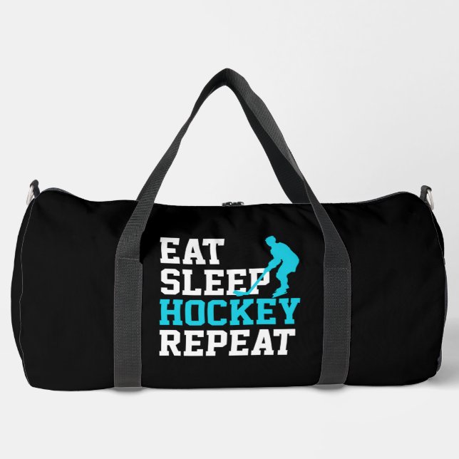 Eat Sleep Hockey Repeat        Duffle Bag (Front)