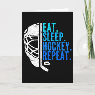Eat Sleep Hockey Repeat Funny Boys Hockey Player Card