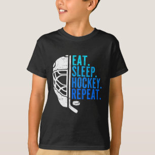Eat Sleep Hockey Repeat Funny Boys Hockey Player T-Shirt