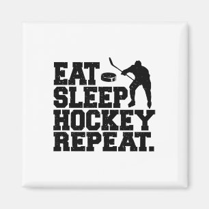 Eat Sleep Hockey Repeat - Funny Hockey Magnet