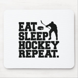 Eat Sleep Hockey Repeat - Funny Hockey Mouse Mat