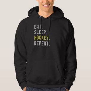 Eat Sleep Hockey Repeat Funny Hockey Player Hoodie