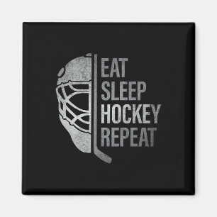 Eat Sleep Hockey Repeat Funny Ice Hockey Players L Magnet