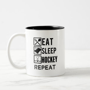 Eat Sleep Hockey Repeat funny mens hockey mug