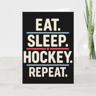 Eat Sleep Hockey Repeat Funny Player Fan Quote  Card