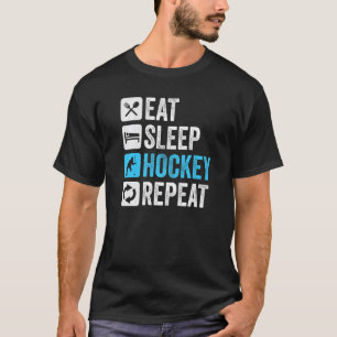 Eat Sleep Hockey Repeat funny retro vintage Premiu T-Shirt