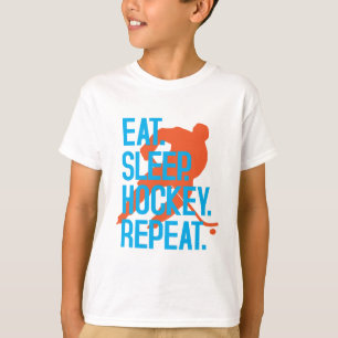 Eat Sleep Hockey Repeat Funny Sports Hockey Quote T-Shirt