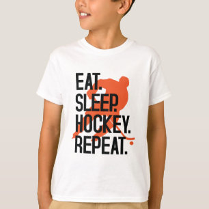 Eat Sleep Hockey Repeat Funny Sports Hockey T-Shirt