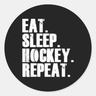 Eat Sleep Hockey Repeat Gift Shirt Men Classic Round Sticker