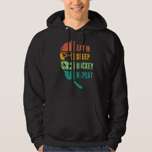 Eat Sleep Hockey Repeat Hockey Ice Hockey Hoodie