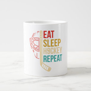 Eat Sleep Hockey Repeat Hockey Large Coffee Mug