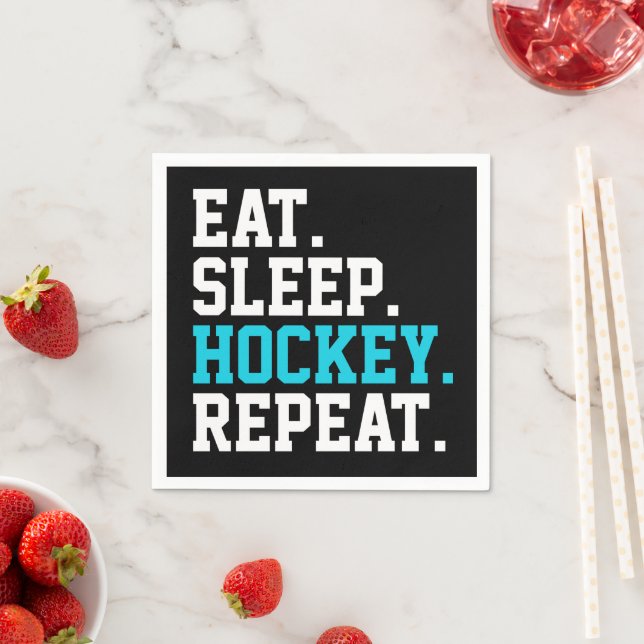 Eat Sleep Hockey Repeat -Hockey Lovers  Napkin (Insitu)