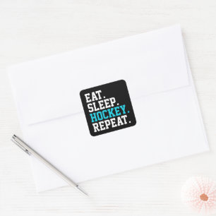Eat Sleep Hockey Repeat -Hockey Lovers   Square Sticker