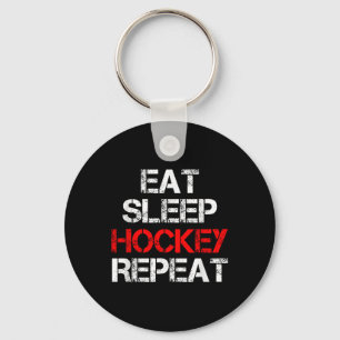 Eat Sleep Hockey Repeat Ice Field Skating Canada _ Key Ring