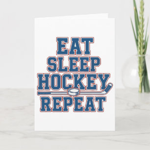 Eat Sleep Hockey Repeat Ice Hockey For Teens Kids Card
