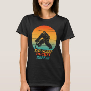 Eat Sleep Hockey Repeat Ice Hockey Goalie Vintage T-Shirt