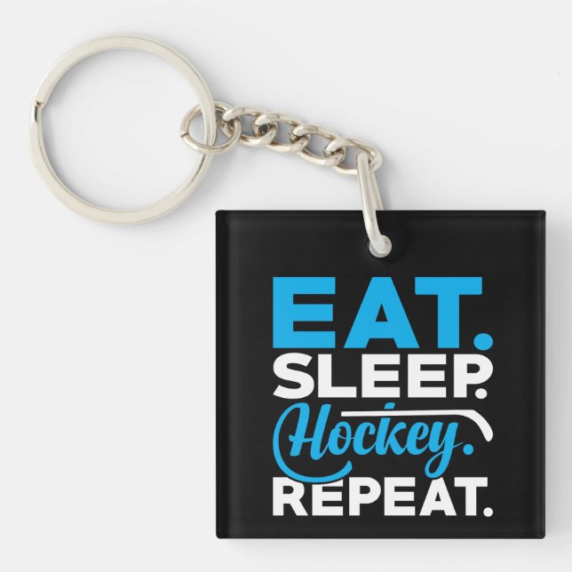 Eat Sleep Hockey Repeat Key Ring (Front)