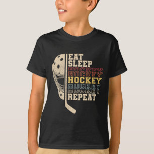 Eat Sleep Hockey Repeat Men Boys Kid Funny Ice Hoc T-Shirt