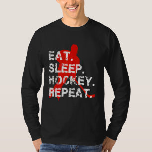 Eat Sleep Hockey Repeat Men's Ice Hockey Player T-Shirt