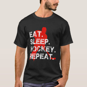 Eat Sleep Hockey Repeat Men's Ice Hockey Player T-Shirt