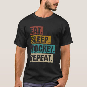 Eat Sleep Hockey Repeat  Retro Vintage Hockey T-Shirt