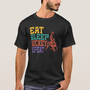 Eat Sleep Hockey Repeat retro vintage T-Shirt