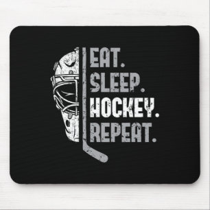 Eat Sleep Hockey Repeat Shirt Youth Teen Adult Ice Mouse Mat