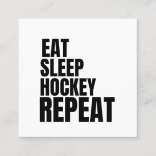 eat sleep hockey repeat square business card