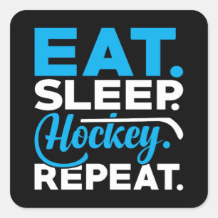 Eat Sleep Hockey Repeat Square Sticker