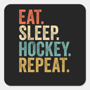 Eat Sleep Hockey Repeat Square Sticker