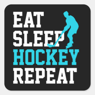 Eat Sleep Hockey Repeat       Square Sticker