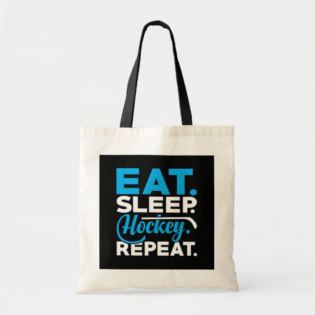 Eat Sleep Hockey Repeat Tote Bag (Front)