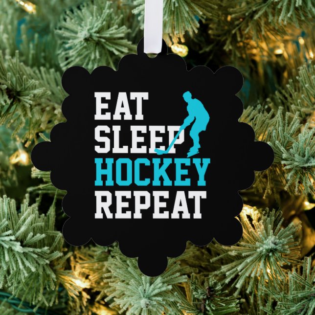 Eat Sleep Hockey Repeat        Tree Decoration Card (Insitu (Tree))