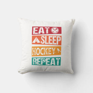Eat Sleep Hokey Repeat Cute Lover Cushion