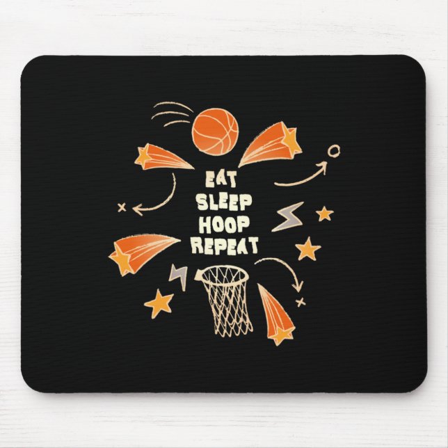 Eat Sleep Hoop Repeat Basketball  Mouse Mat (Front)