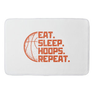 Eat Sleep Hoops Repeat Basketball Funny Quotes  Bath Mat