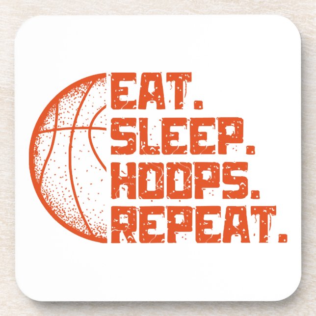 Eat Sleep Hoops Repeat Basketball Funny Quotes  Coaster (Front)