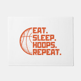 Eat Sleep Hoops Repeat Basketball Funny Quotes  Doormat